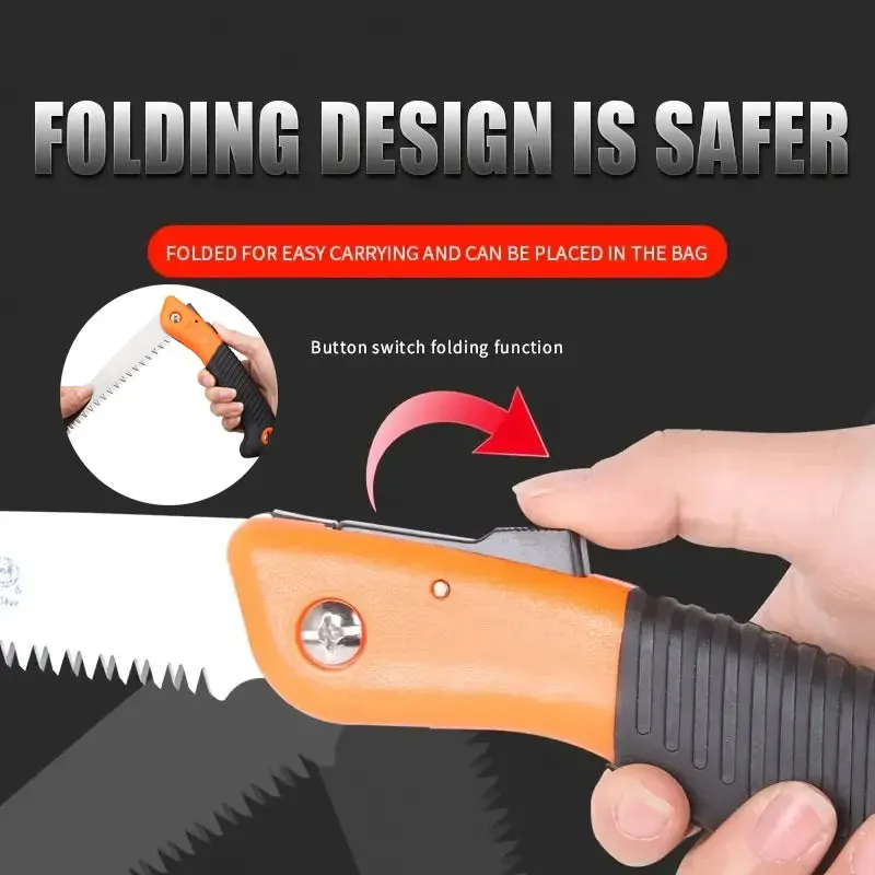 1pc Folding Hand Saw Gardening Camping Outdoor Professional Pruning Folding Saws Razor Tooth Sharp Blade Solid Non-Slip Grip