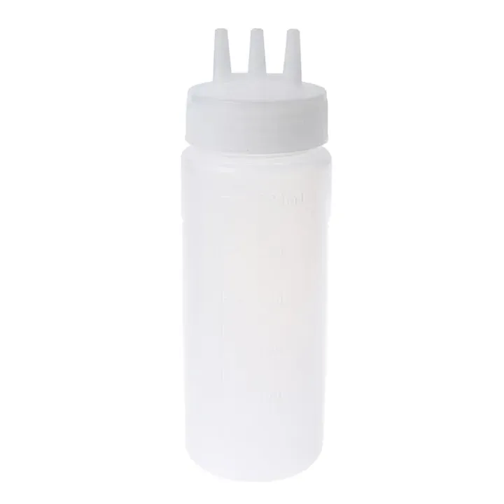 650ml 3-Hole Sauce Condiment Plastic Bottle with Measurements