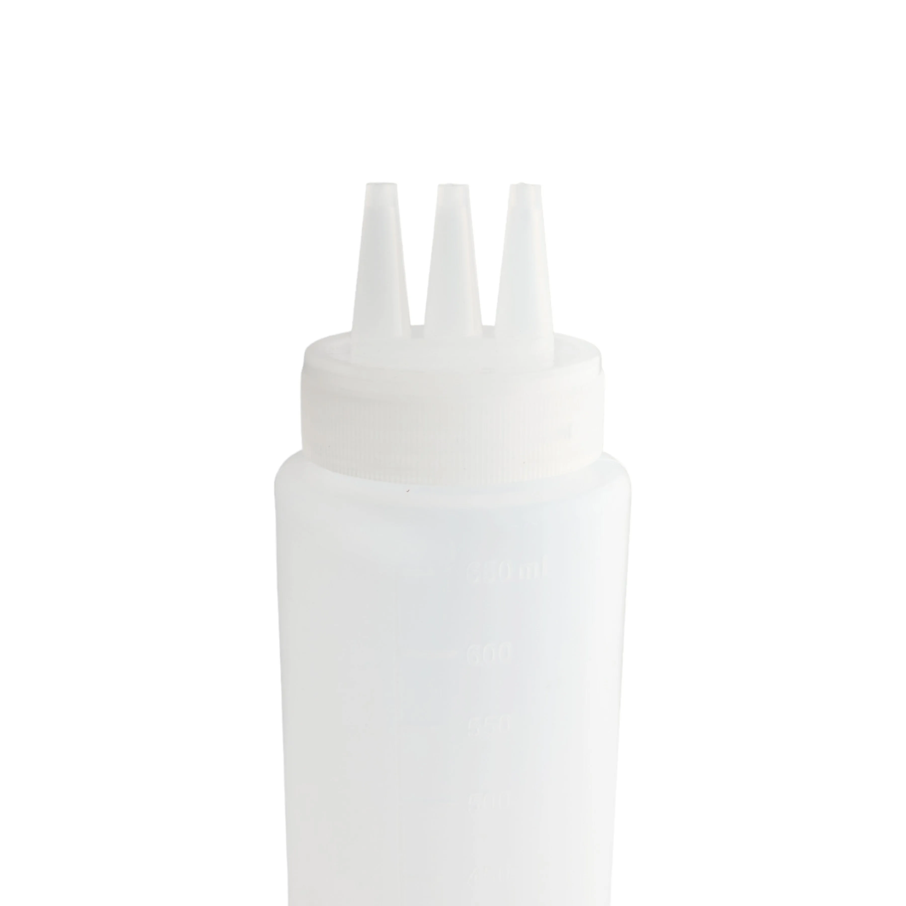 650ml 3-Hole Sauce Condiment Plastic Bottle with Measurements