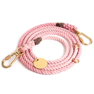 Adjustable Rope Dog Lead in Blush