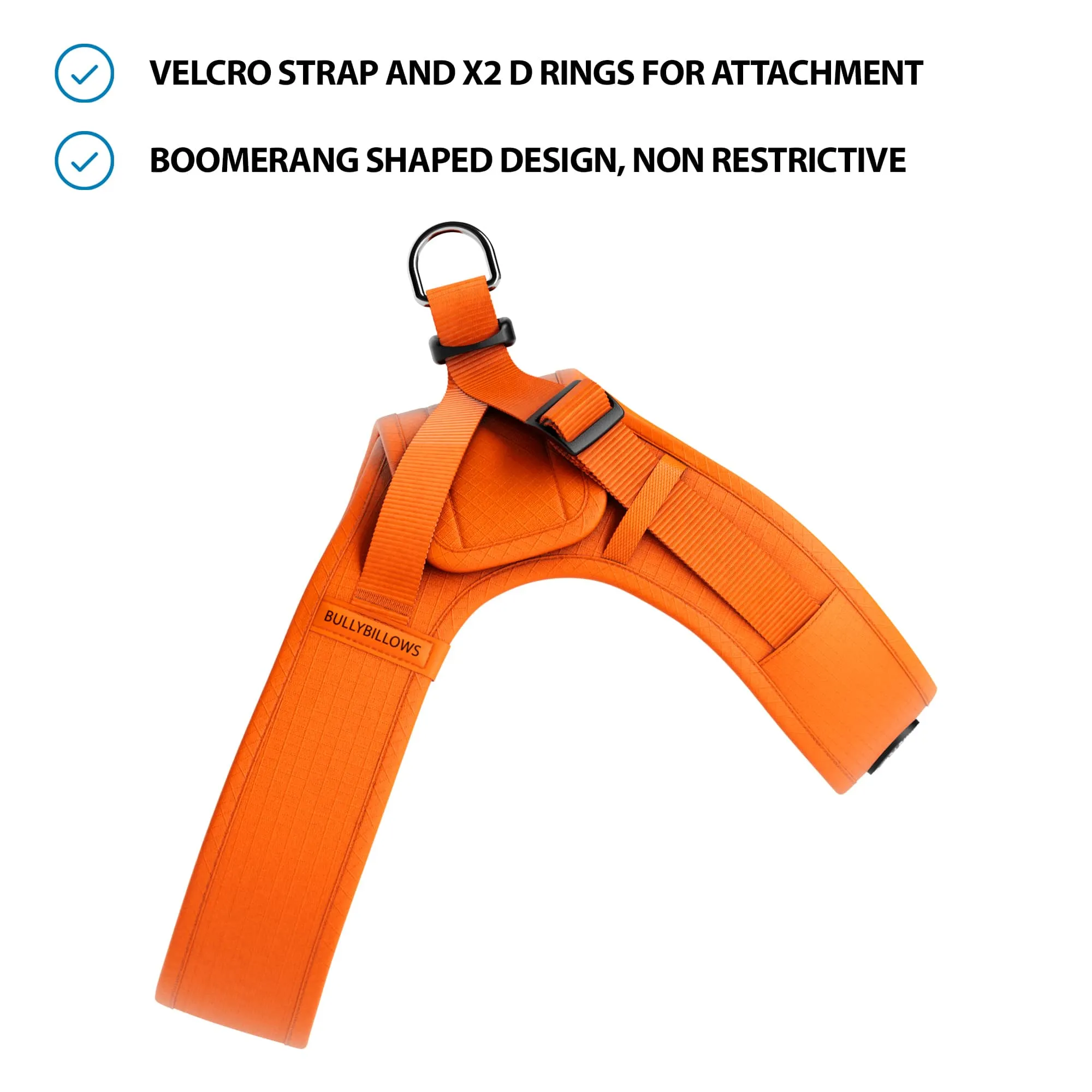 Boomerang Harness - XS-M Breeds - Orange