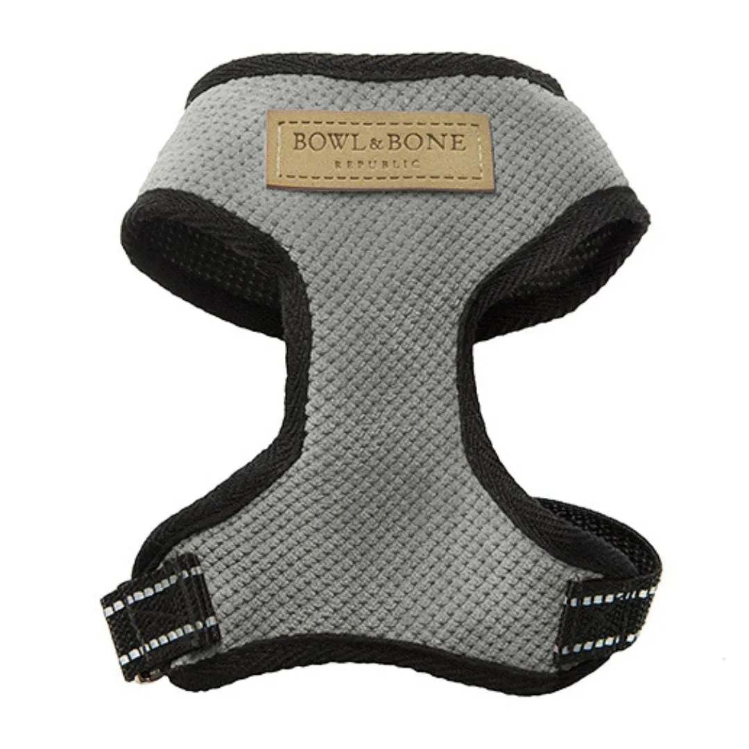 Bowl and Bone Candy Grey Dog Harness