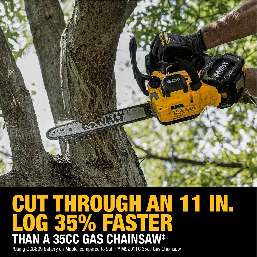 DeWALT DCCS674X2 60V MAX 14" Cordless Brushless Top Handle Chainsaw Kit