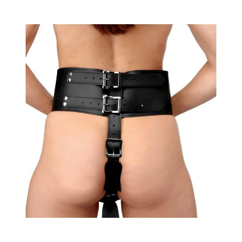 Forced Orgasm Wand Holder Belt Black