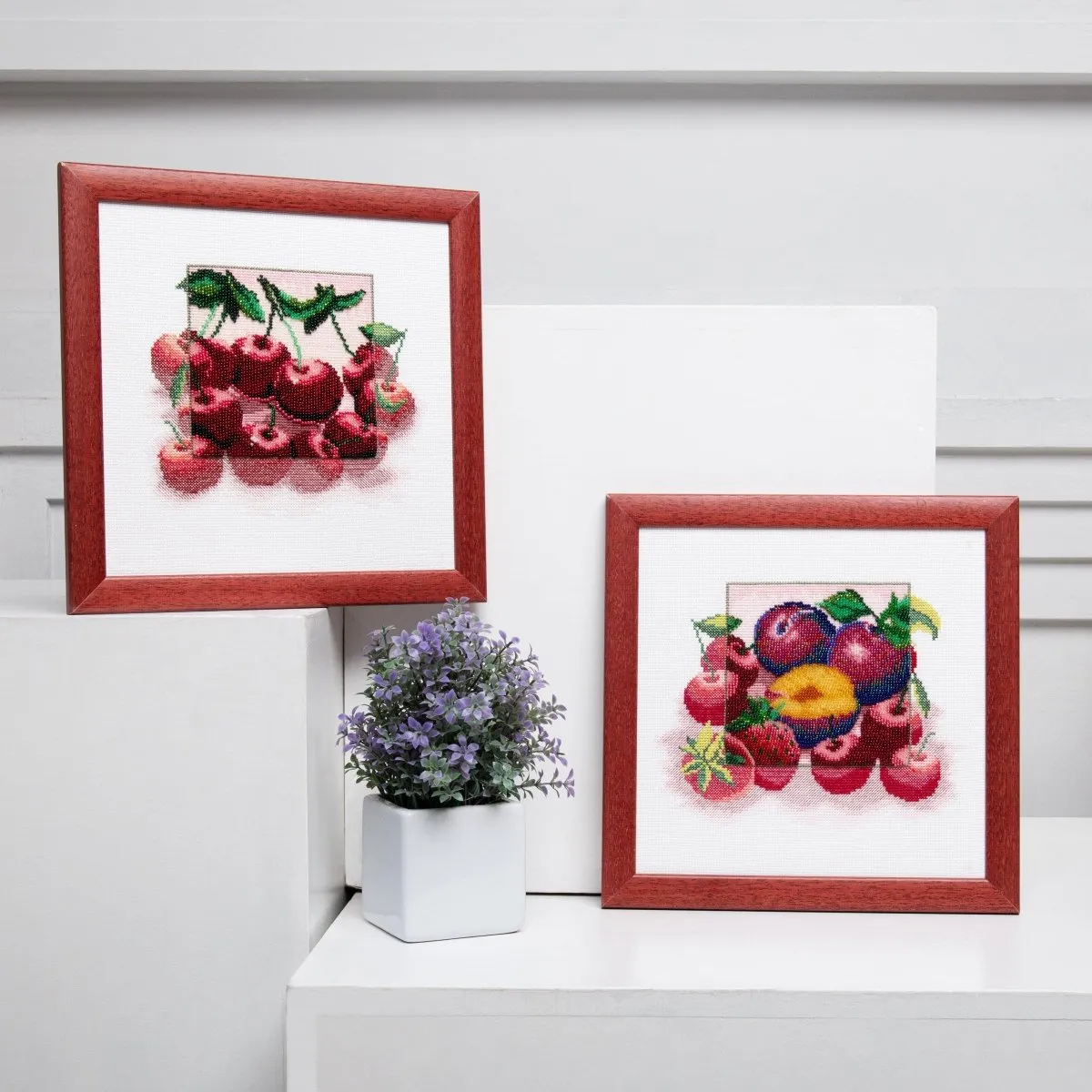 FRUITS, Counted Cross-Stitch Kit, Beadwork kit, Mixed Technique, 14 count Aida, size 23 x 23 cm, Charivna mit | Momentos Magicos (M-72)