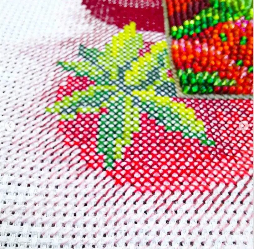 FRUITS, Counted Cross-Stitch Kit, Beadwork kit, Mixed Technique, 14 count Aida, size 23 x 23 cm, Charivna mit | Momentos Magicos (M-72)