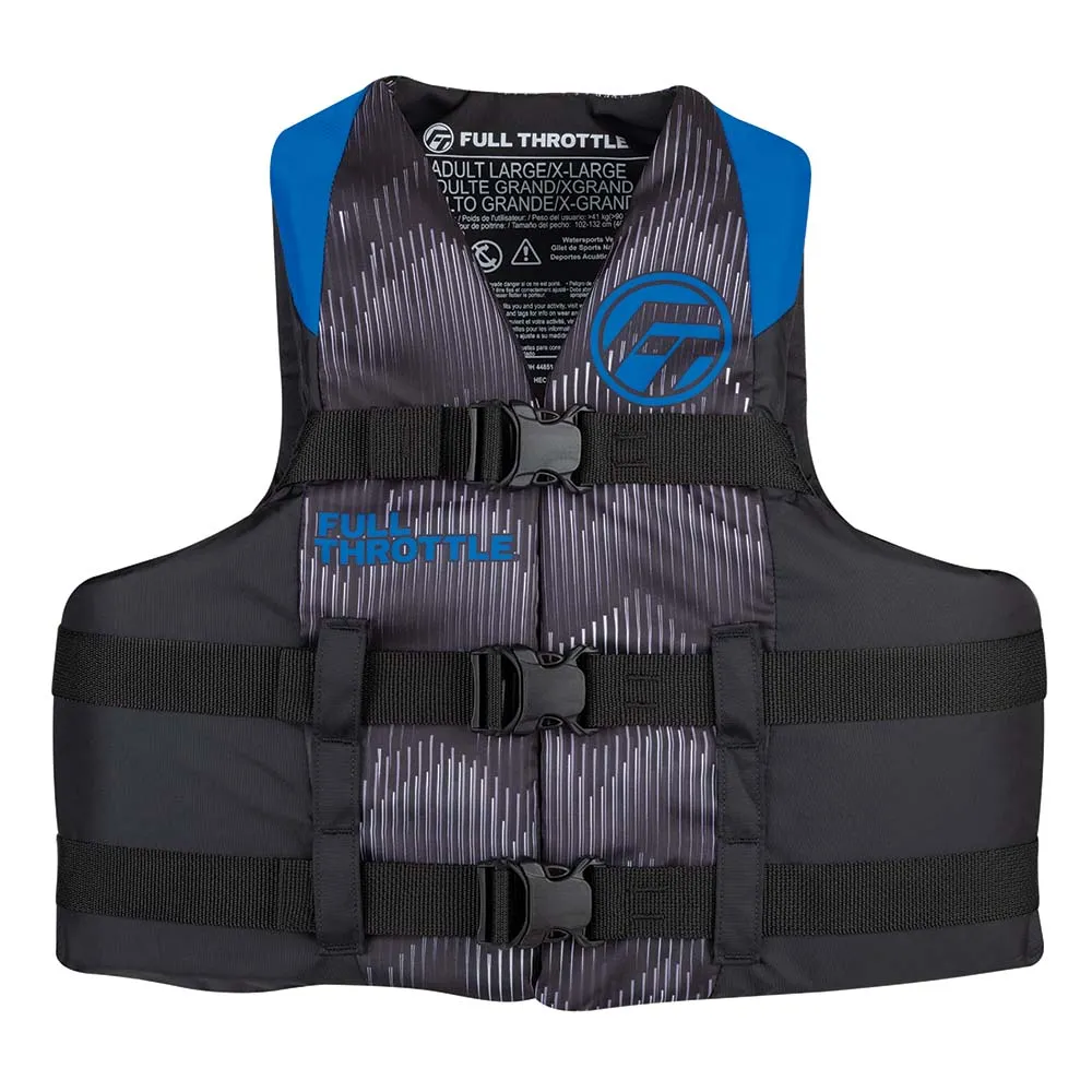 Full Throttle Adult Nylon Life Jacket - 4XL/7XL - Blue/Black [112200-500-110-22]