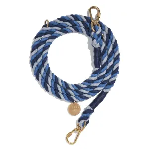 Gray, Blue, Navy Up-Cycled Rope Leash, Adjustable