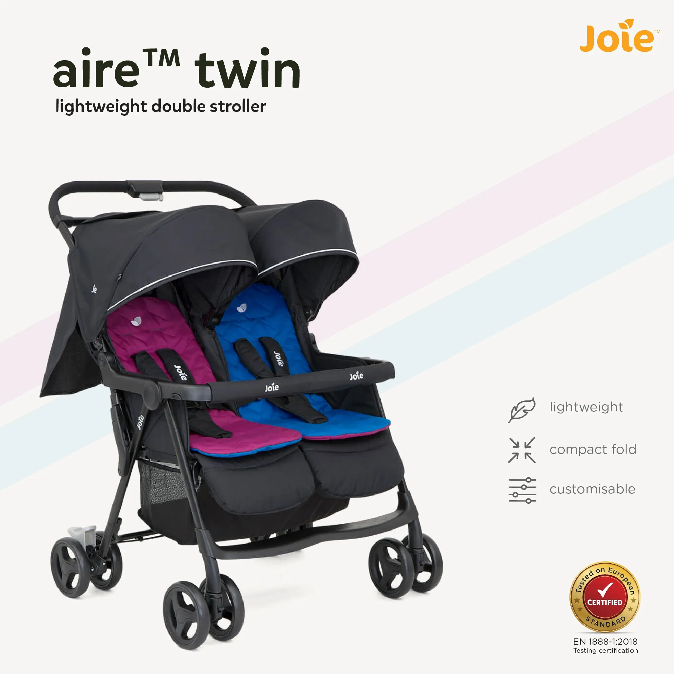 Joie Stroller Aire Twin (Birth to 36 Months) - Distressed Box