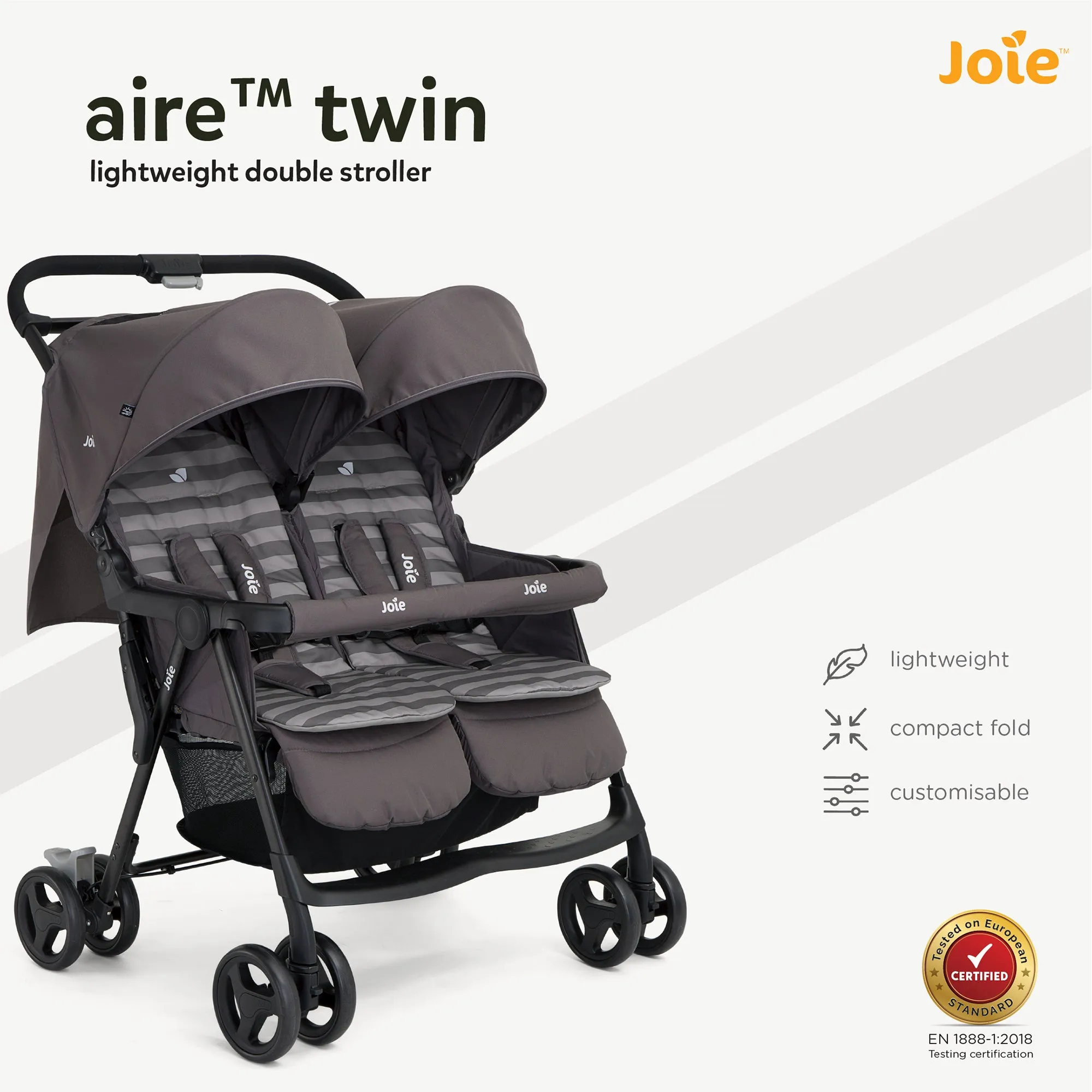 Joie Stroller Aire Twin (Birth to 36 Months) - Distressed Box