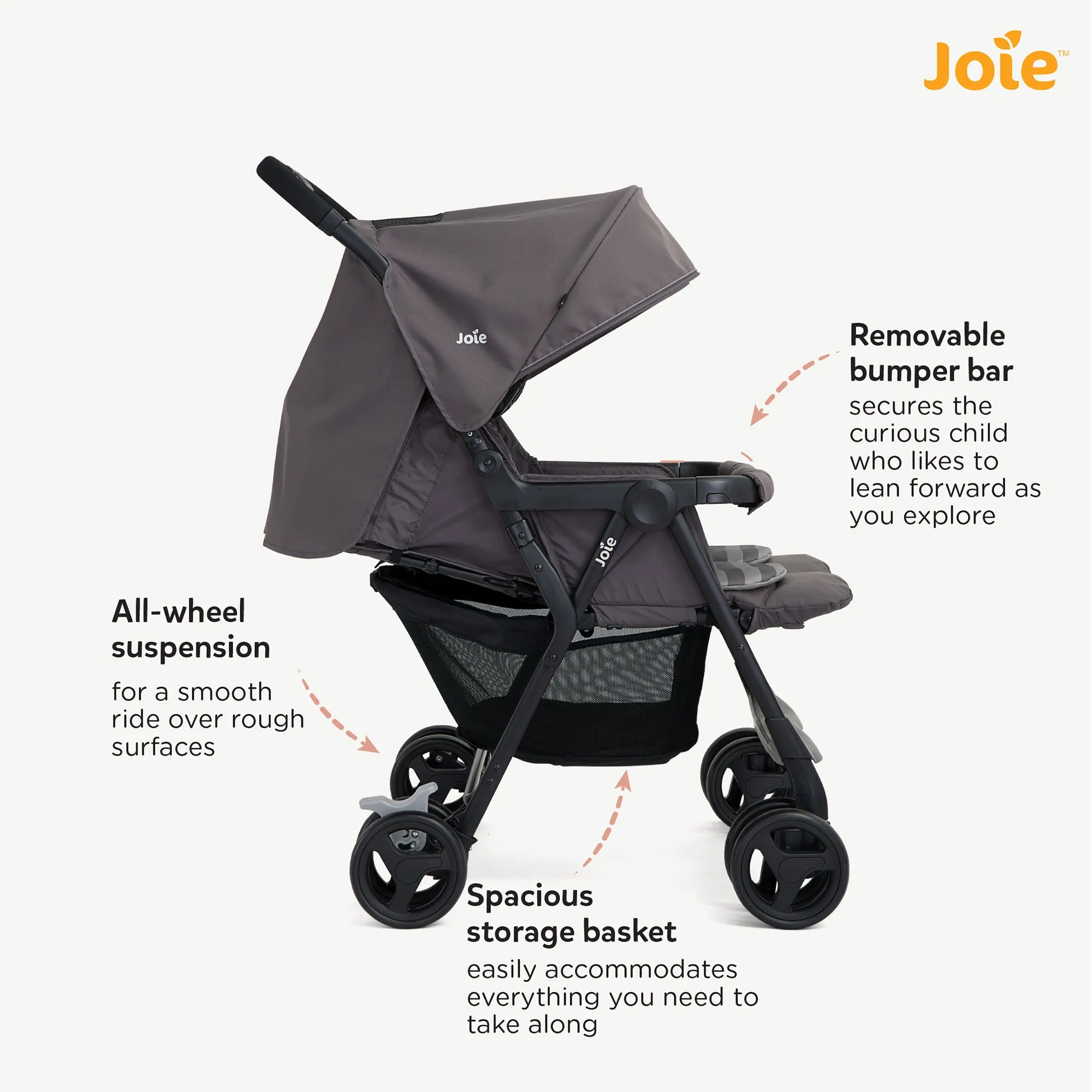 Joie Stroller Aire Twin (Birth to 36 Months) - Distressed Box