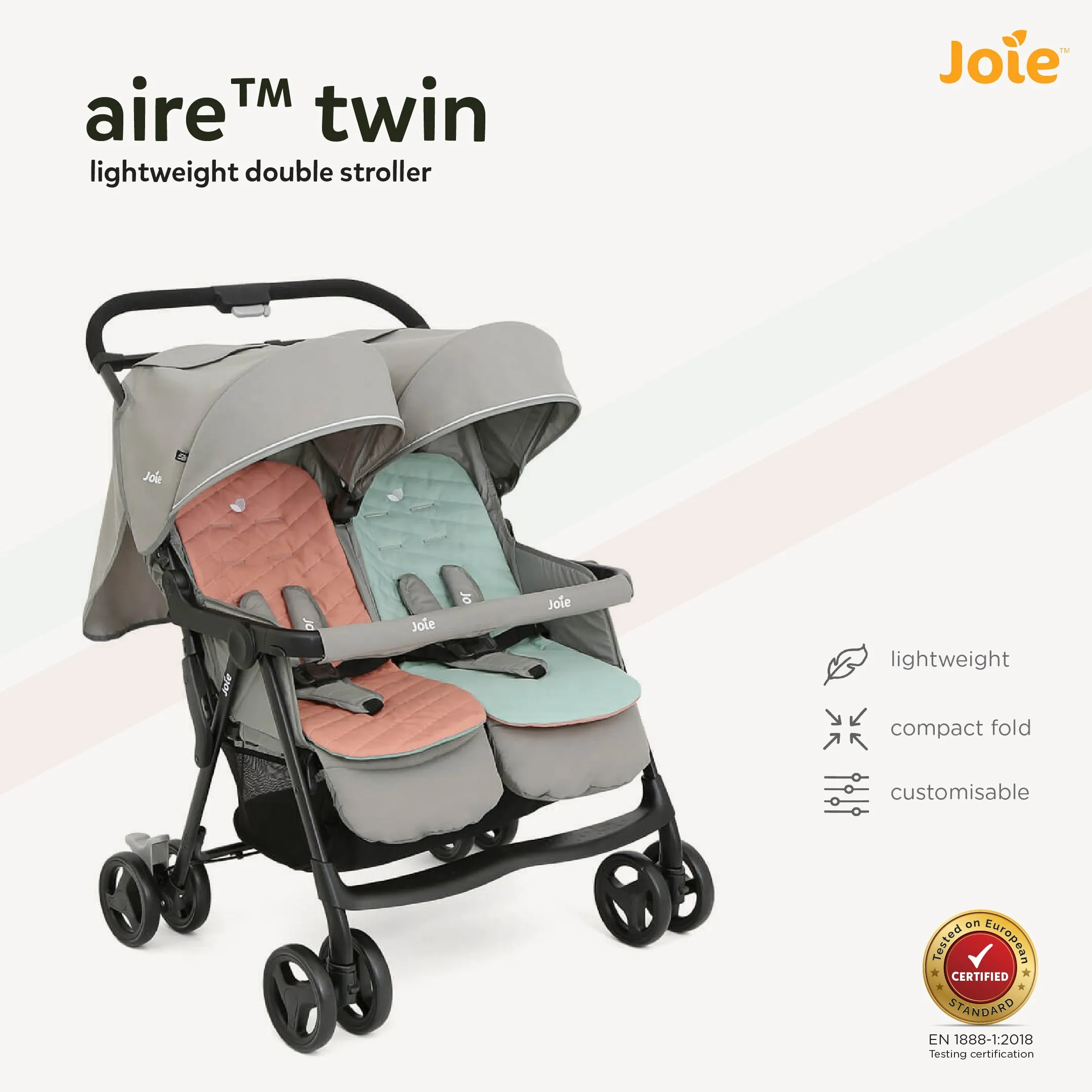 Joie Stroller Aire Twin (Birth to 36 Months) - Distressed Box