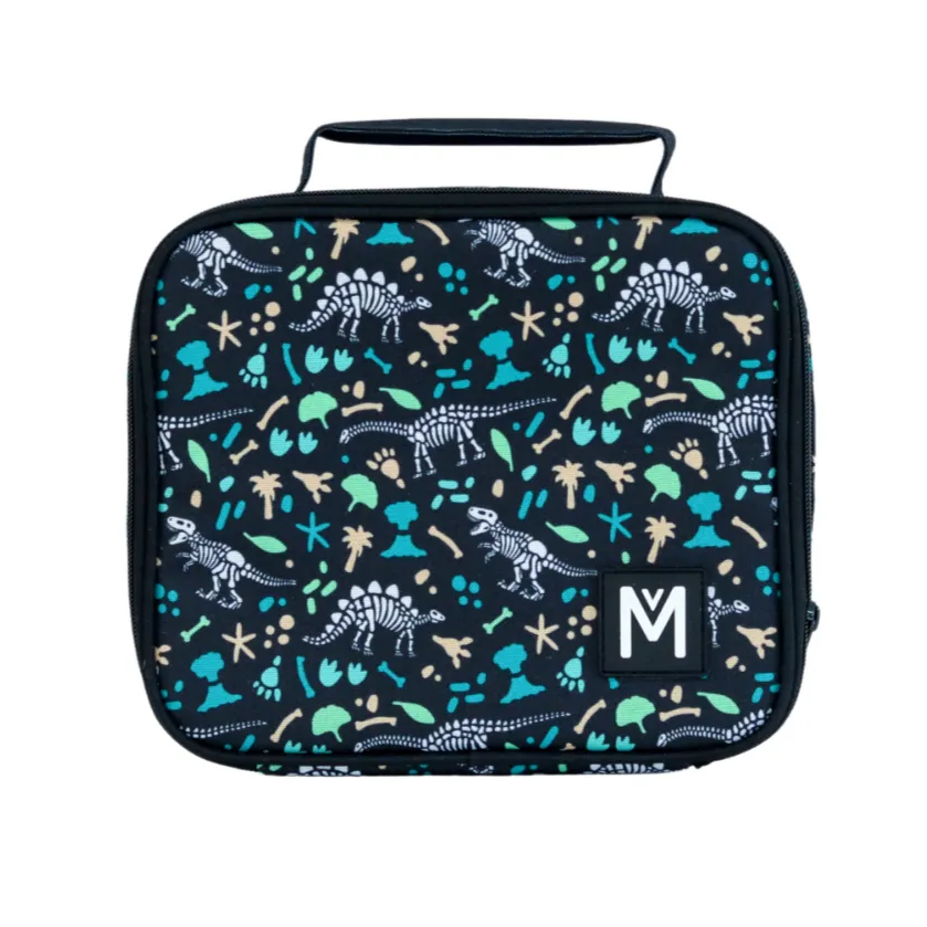 MontiiCo Insulated Medium Lunch Bag - Dinosaur Land BLACK