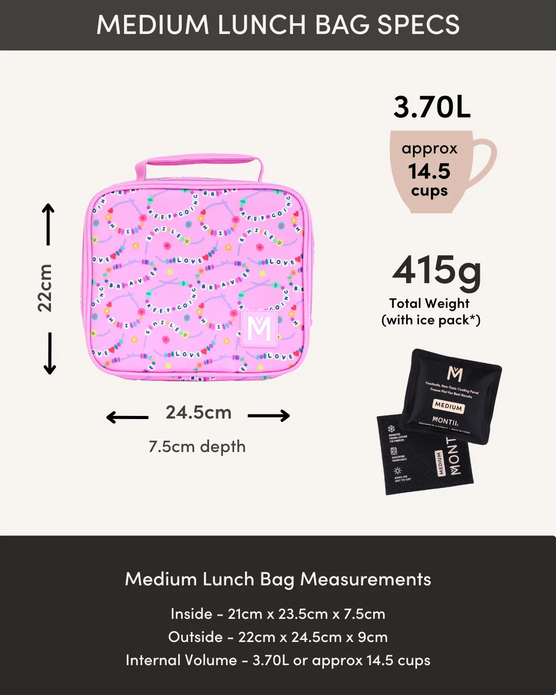 MontiiCo Medium Insulated Lunch Bag - Aurora