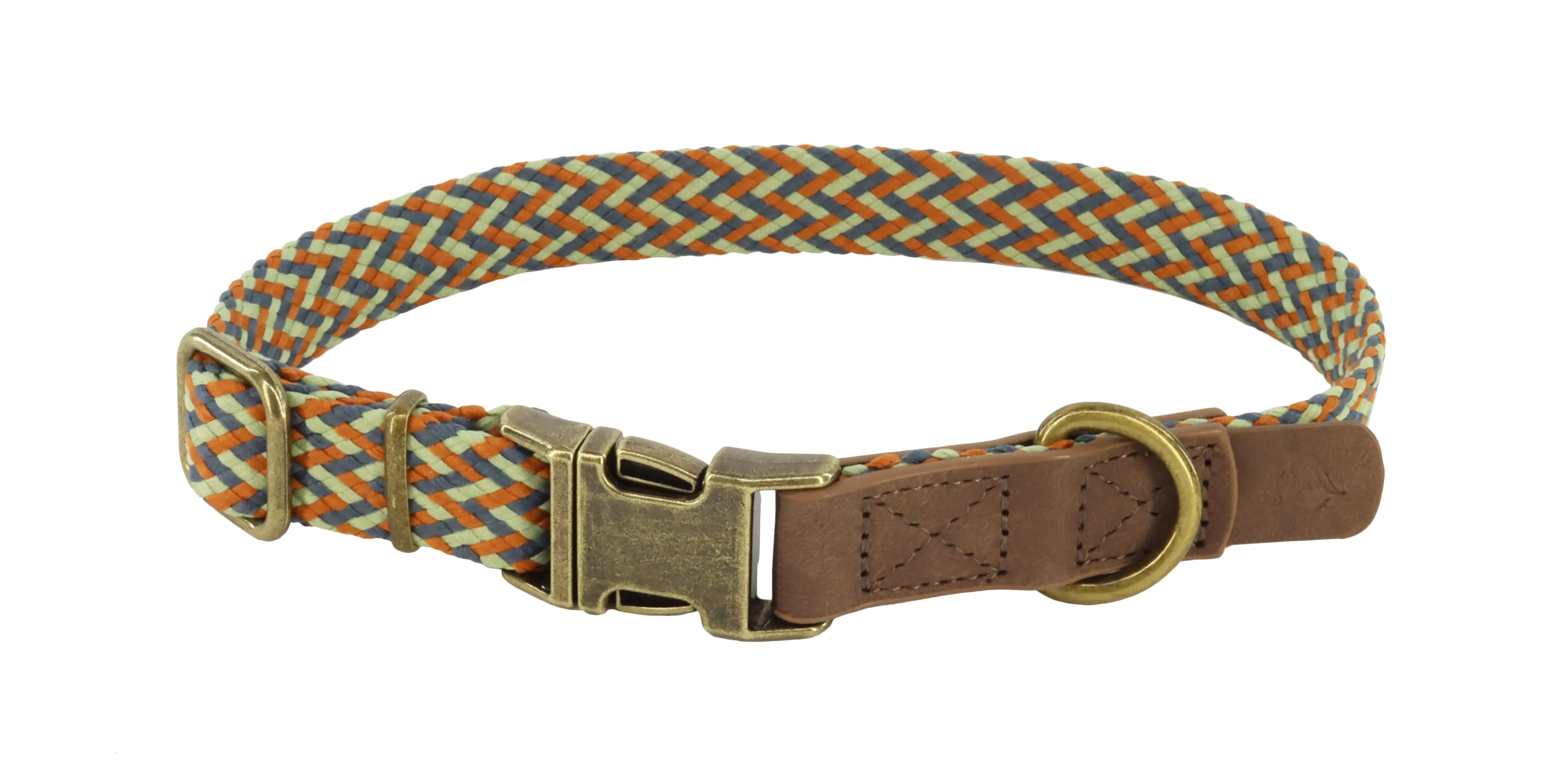 MuttNation Fueled by Miranda Lambert Woven Dog Collar Sage Weave 3/4 X 12-18