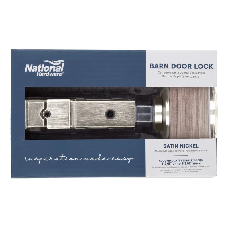 National Hardware Satin Nickel Steel/Zinc Sliding Door Lock