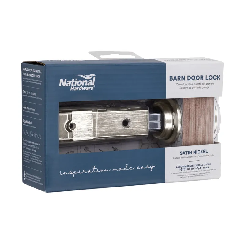 National Hardware Satin Nickel Steel/Zinc Sliding Door Lock