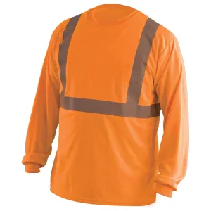 OccuNomix LUX-LSET2B Type R Class 2 Long Sleeve Wicking Birdseye Mesh Safety T-Shirt - Yellow/Orange