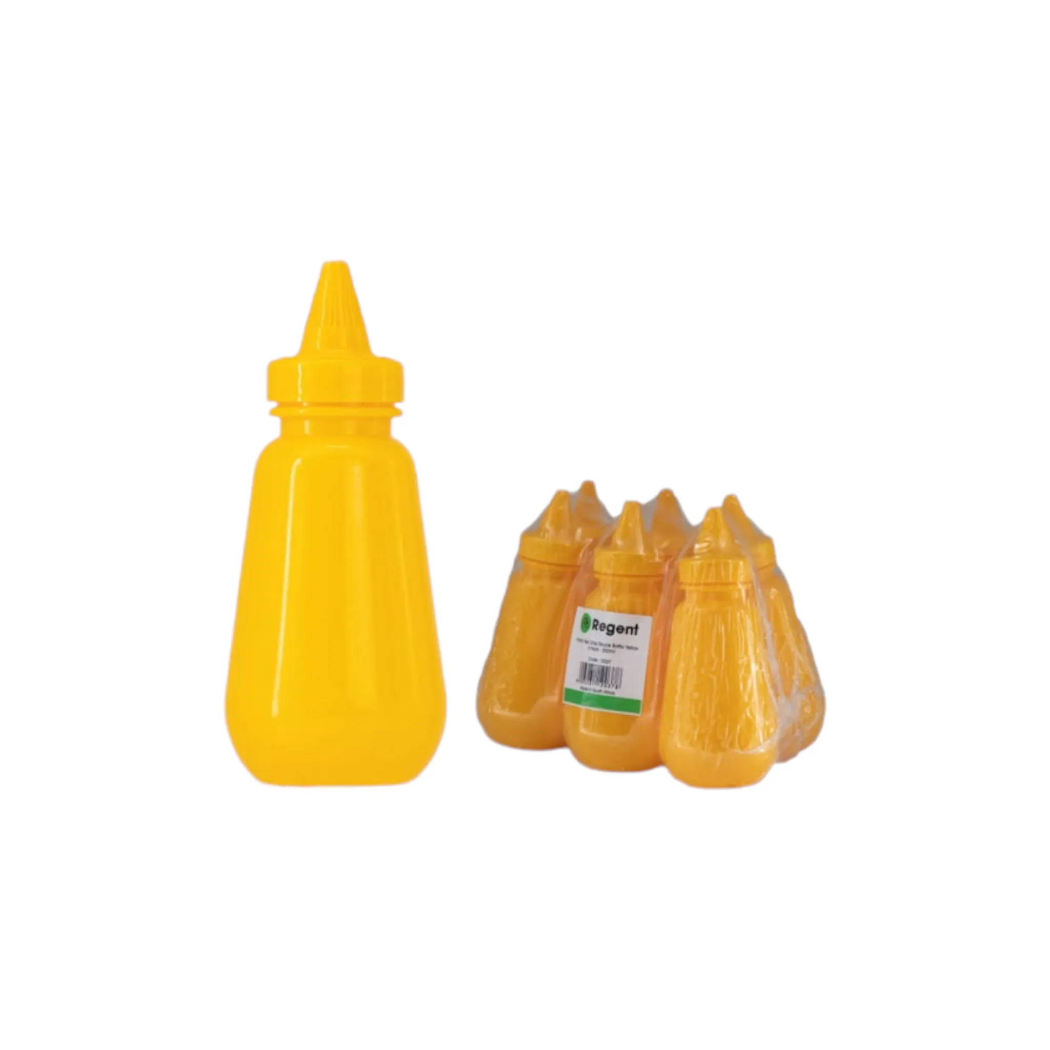 Regent Squeeze Sauce Bottle 250ml Plastic Tear Drop Yellow 6pack 12037