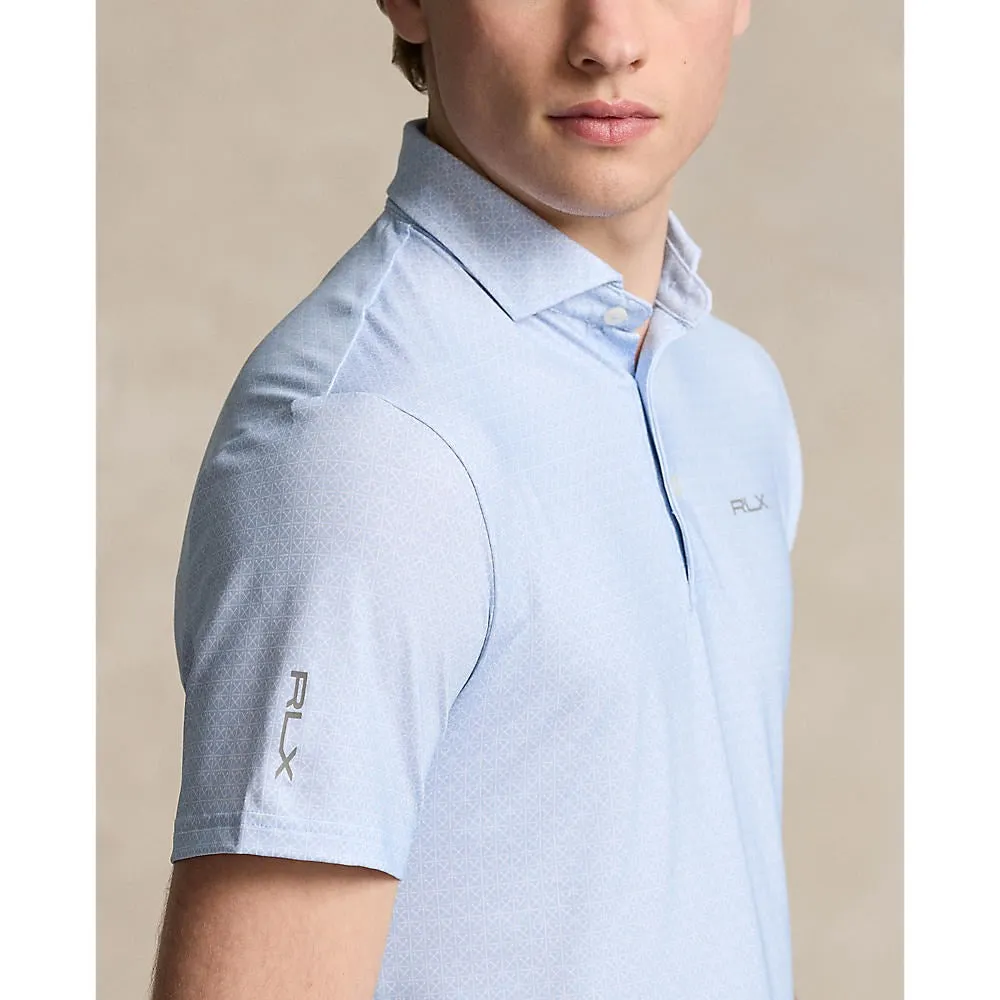 RLX Ralph Lauren Printed Lightweight Airflow Performance Golf Shirt - Office Blue Tee Time