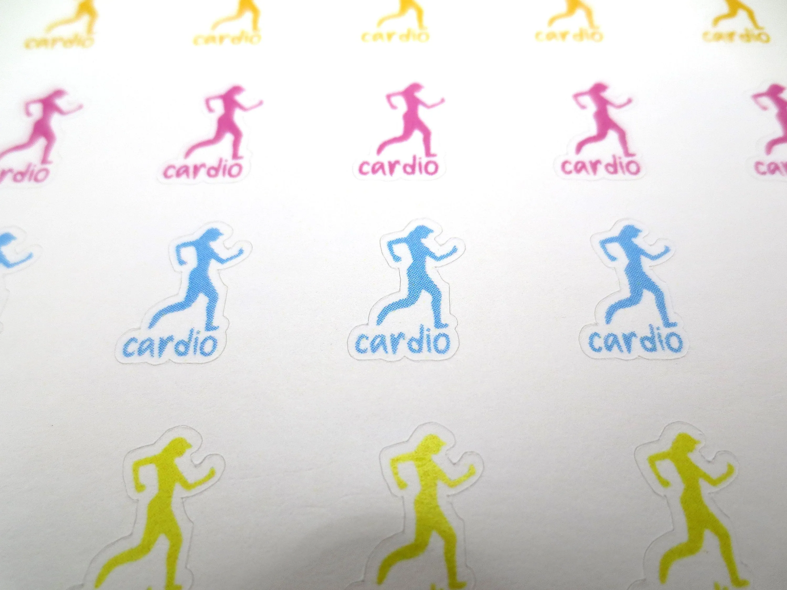 Running Stickers  | Cardio Running Tracker Sticker Sheet, Kiss Cut, Matte Finish