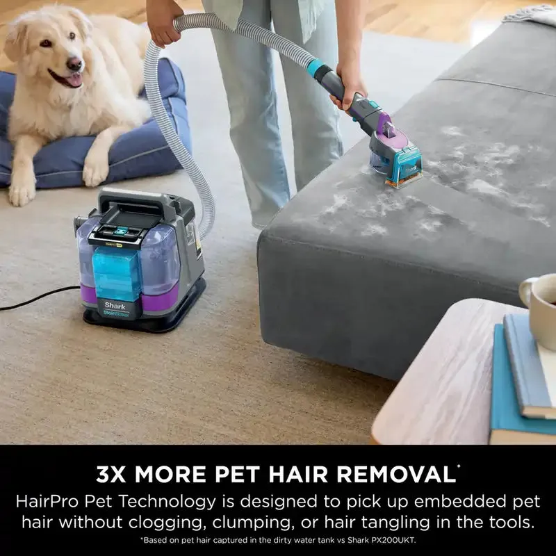 Shark PX250UKT StainStriker HairPro Pet Stain & Spot Cleaner, Dark Silver & Force Fuchsia