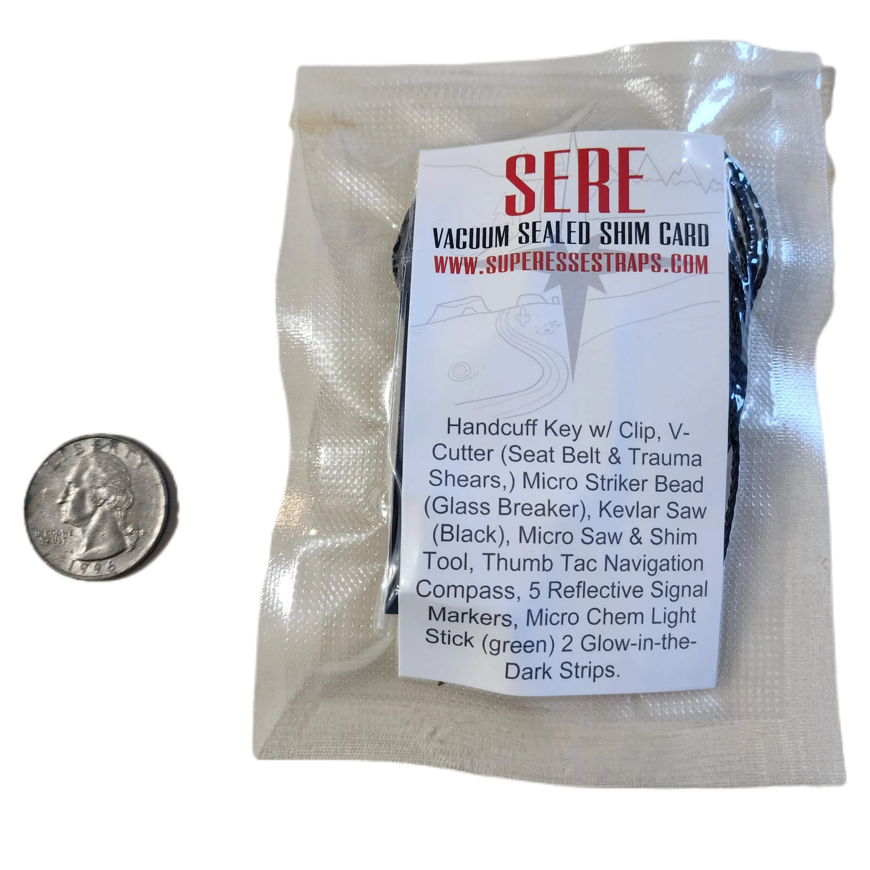 Shim Personal Survival Cards - Wallet Size Vacuum Sealed Survival Packets