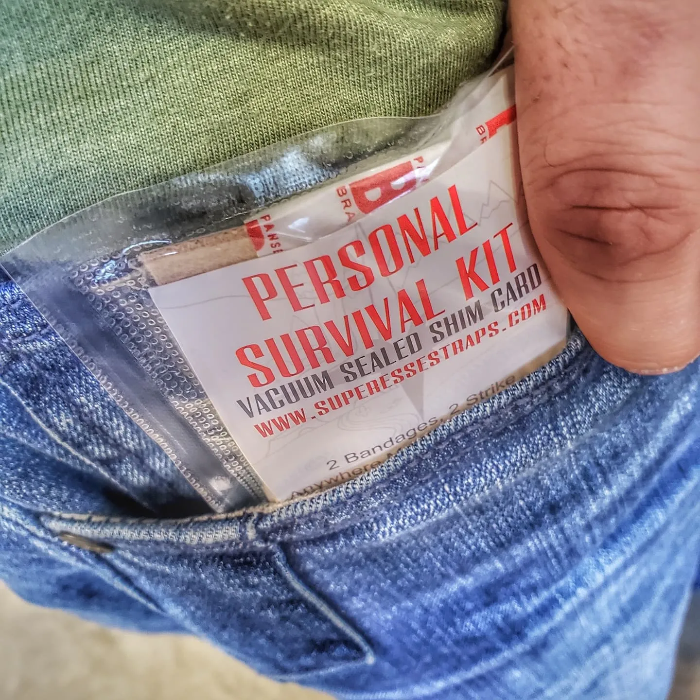 Shim Personal Survival Cards - Wallet Size Vacuum Sealed Survival Packets