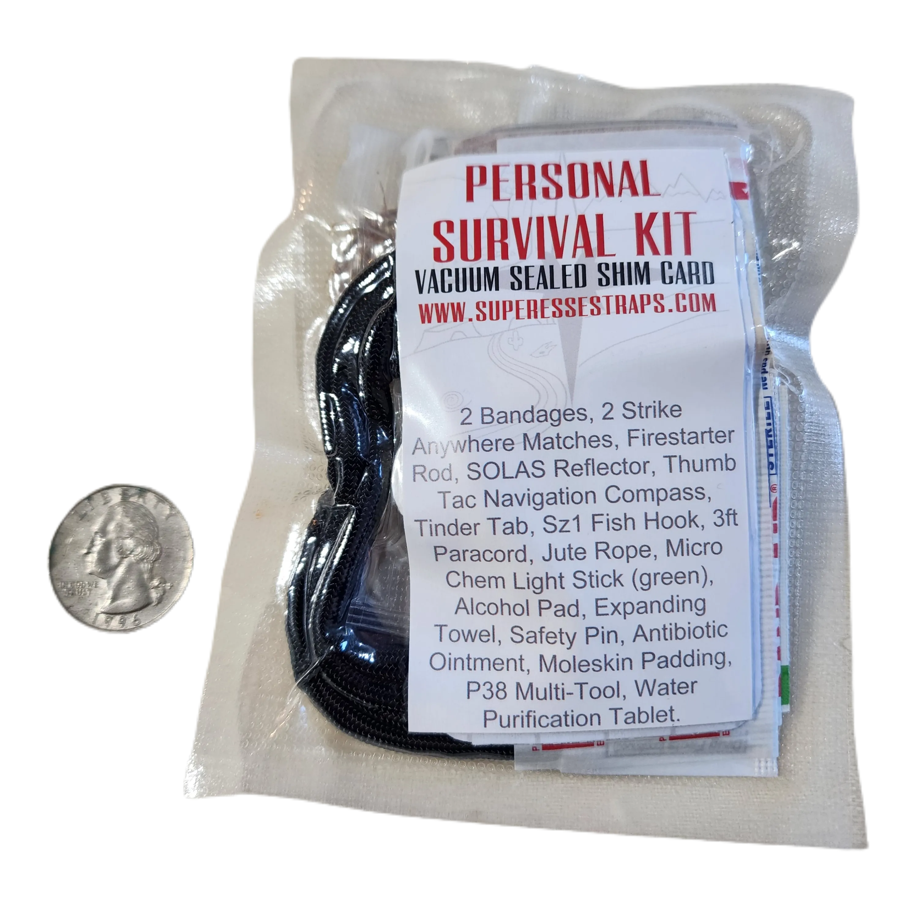 Shim Personal Survival Cards - Wallet Size Vacuum Sealed Survival Packets