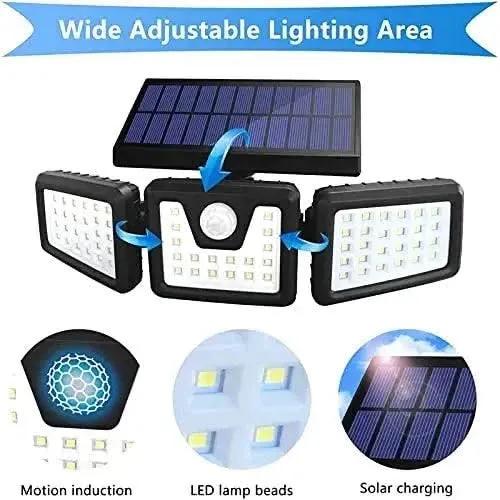 Solar Foldable Motion Sensor Light Waterproof with 2400mAh Battery (Renewed)