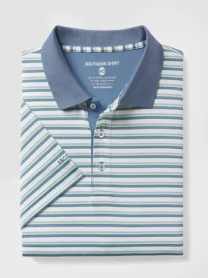 Somerset Stripe Polo in Off Course by Southern Shirt Co.