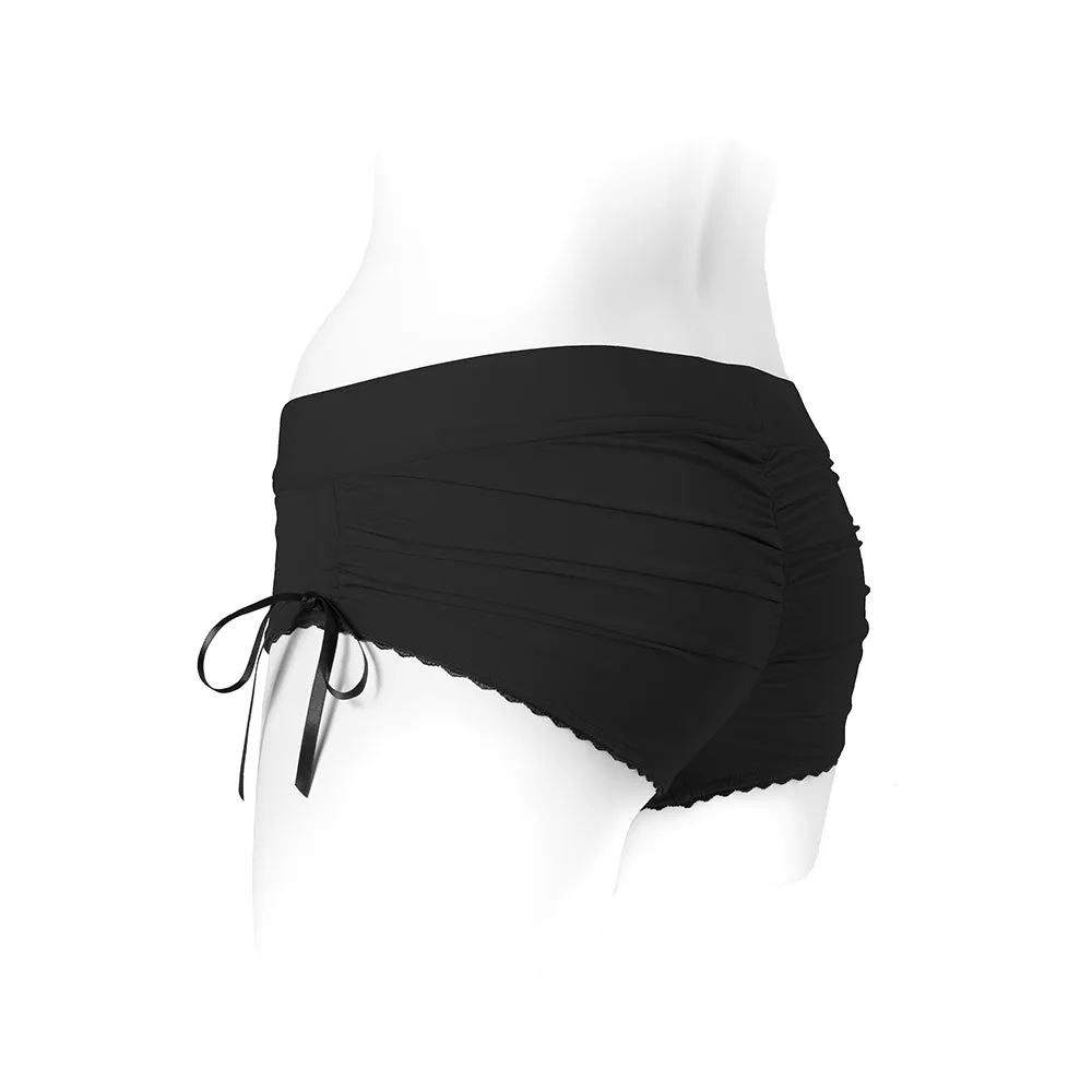 SpareParts Sasha Cinch Booty Short Harness Black Size M