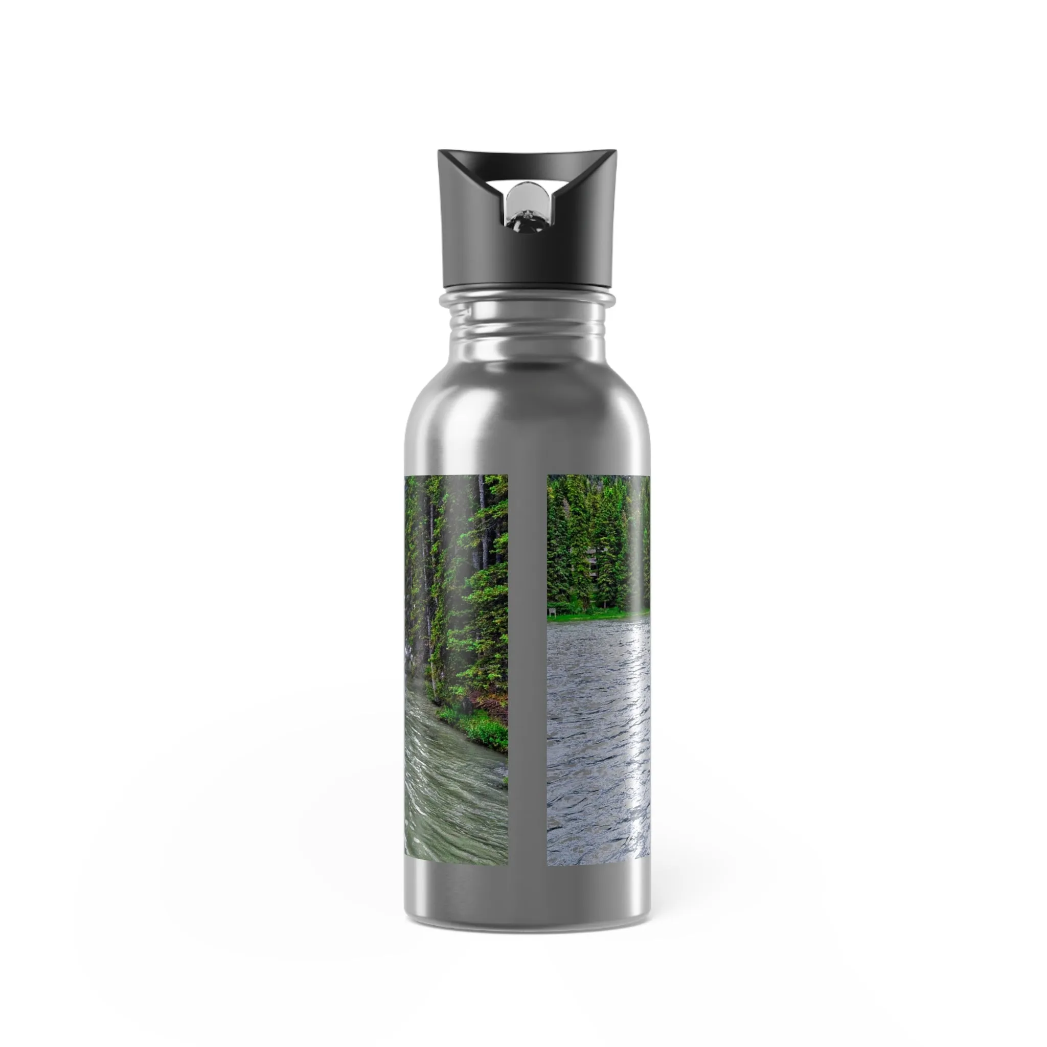 Stainless Steel Water Bottle With Straw, 20oz - Bow River Banff HDR