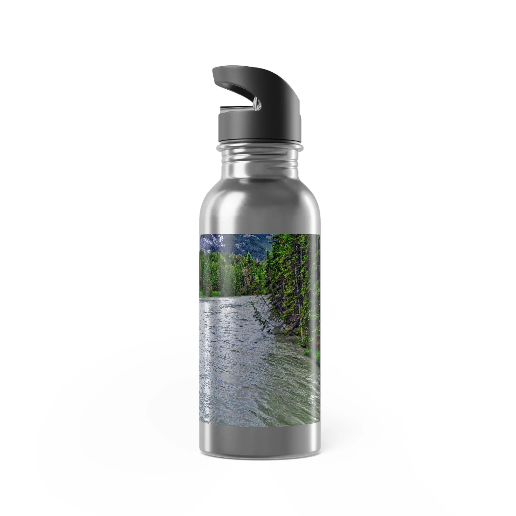 Stainless Steel Water Bottle With Straw, 20oz - Bow River Banff HDR