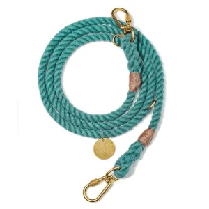 Teal Up-Cycled Rope Leash, Adjustable