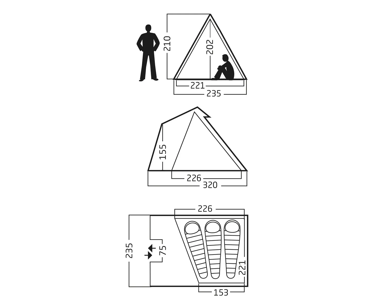 Thrymheim 3 PU tent - 3 person - Picante/Cashew