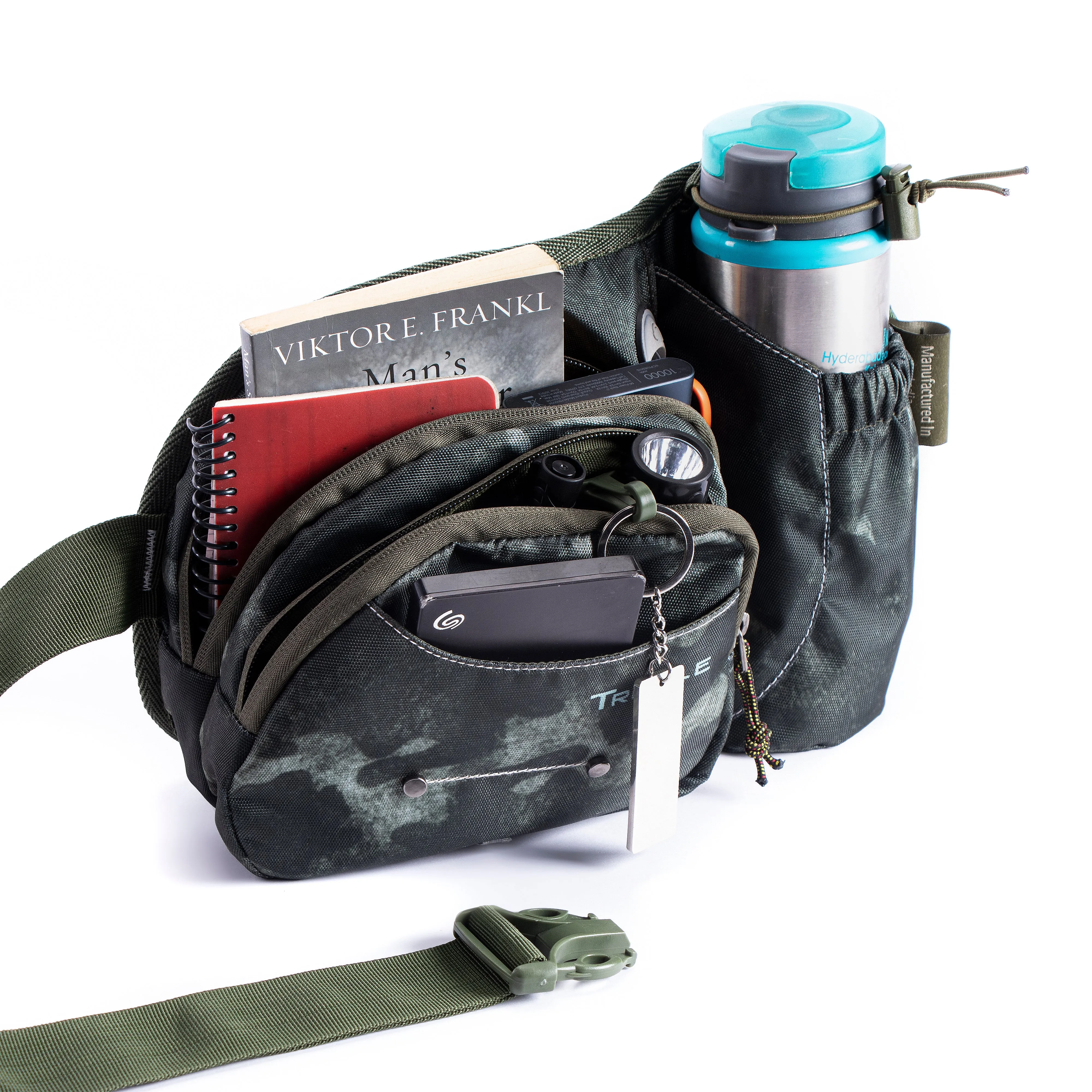 Tripole Hydra Waist Pack with Bottle Holder for Running, Cycling and Daily Use | Green