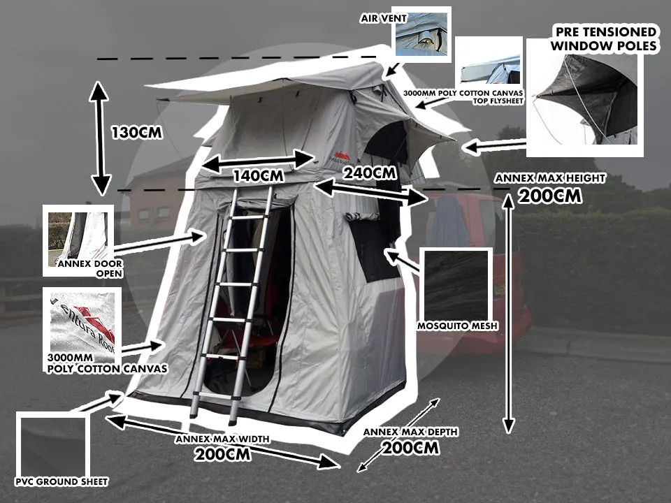 Ventura Deluxe 1.4 Roof Top Tent   Annex   270 Awning