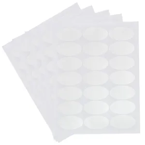 White Oval Waterproof Essential Oil Labels for Bottles & Jars 2.5" x 1.375" oval, 5 Sheets, 105 Labels